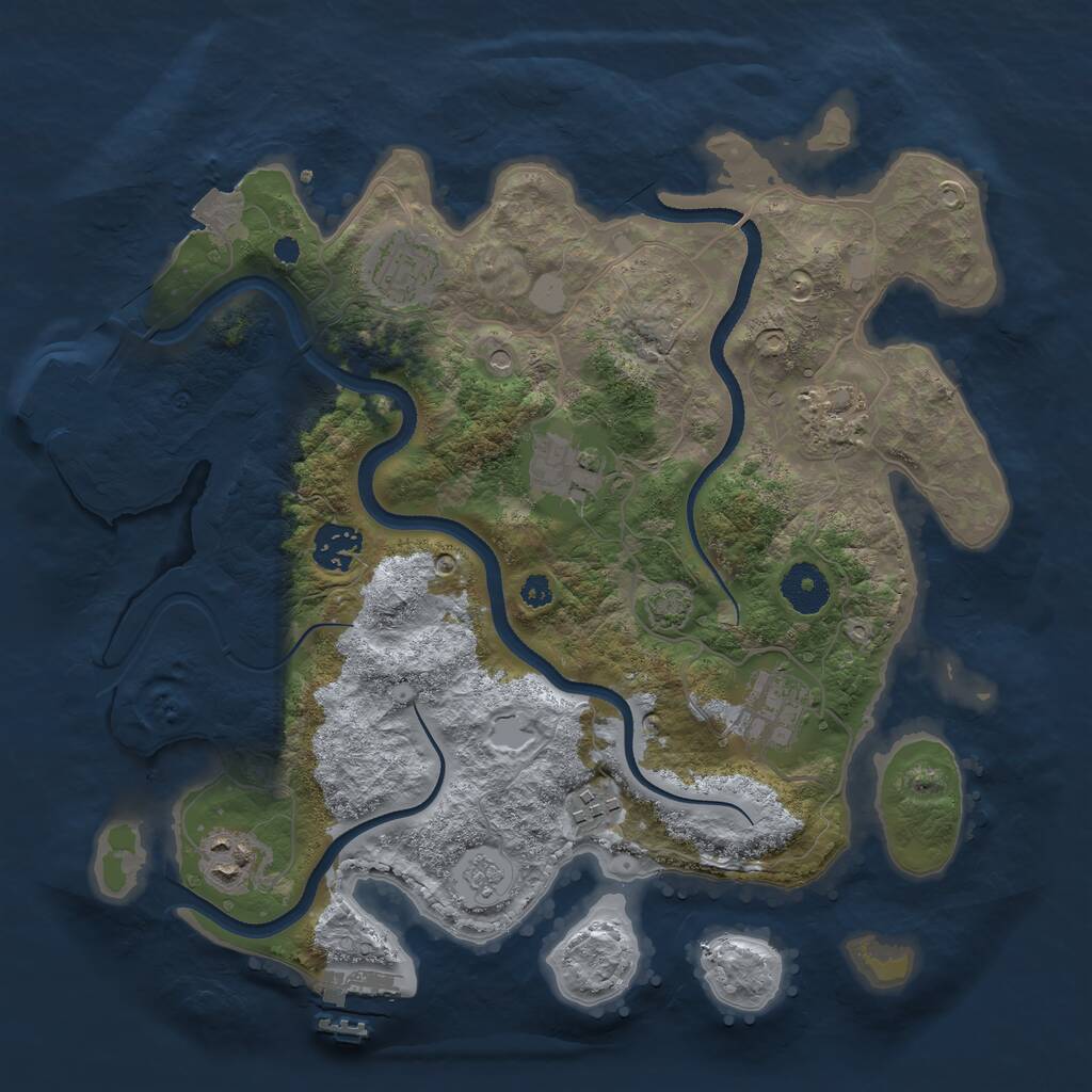 Rust Map: Procedural Map, Size: 3400, Seed: 60194818, 13 Monuments