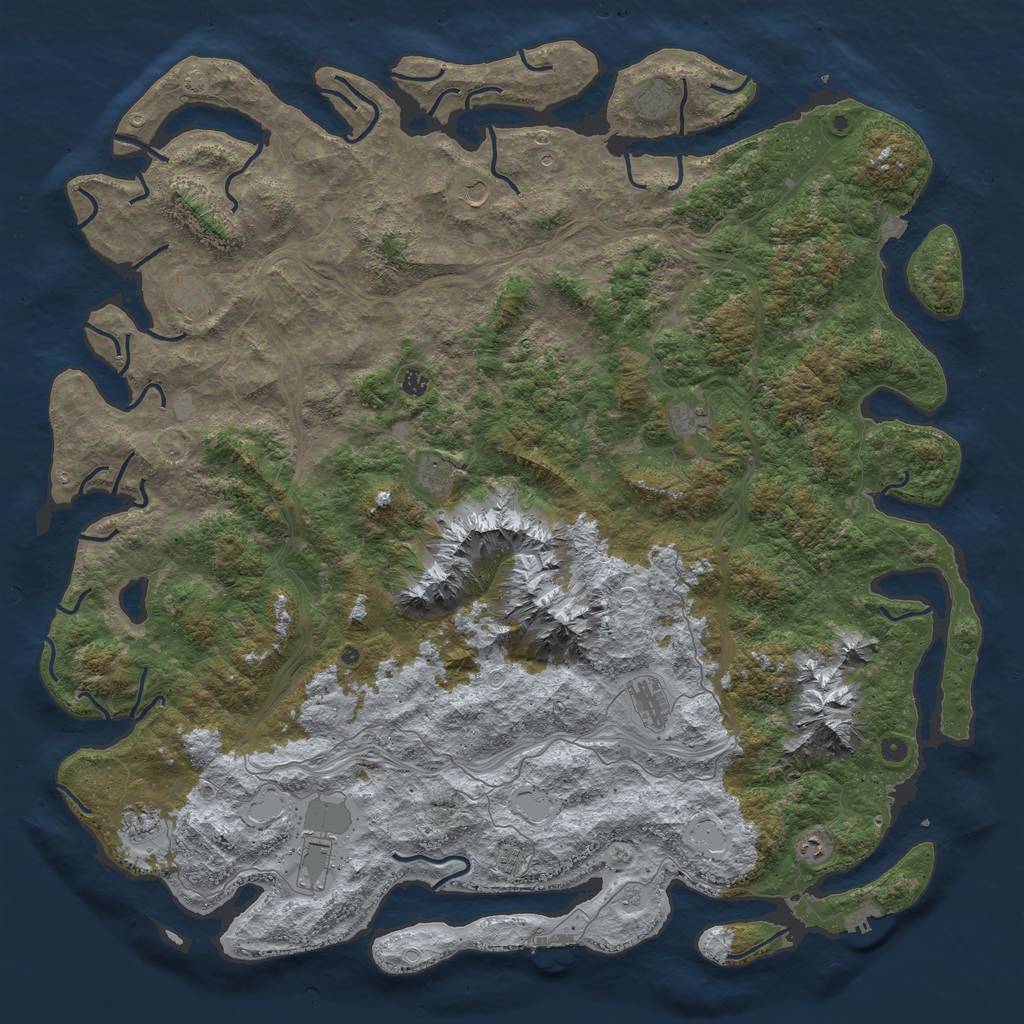 Rust Map: Procedural Map, Size: 6000, Seed: 1219748622, 19 Monuments