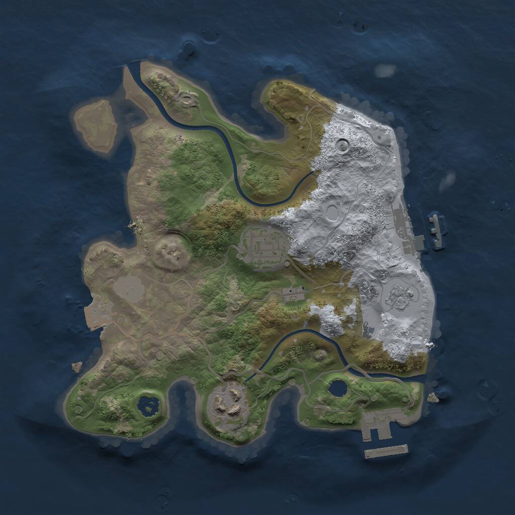Rust Map: Procedural Map, Size: 2400, Seed: 1003403075, 6 Monuments