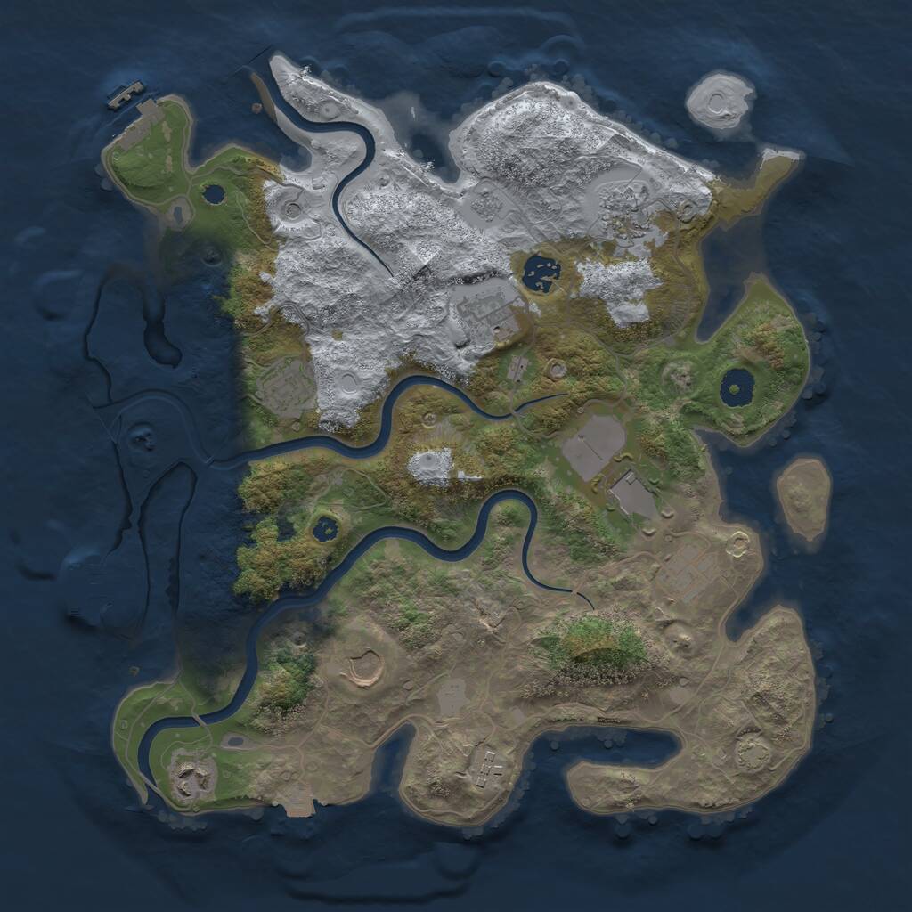 Rust Map: Procedural Map, Size: 3700, Seed: 88156967, 15 Monuments