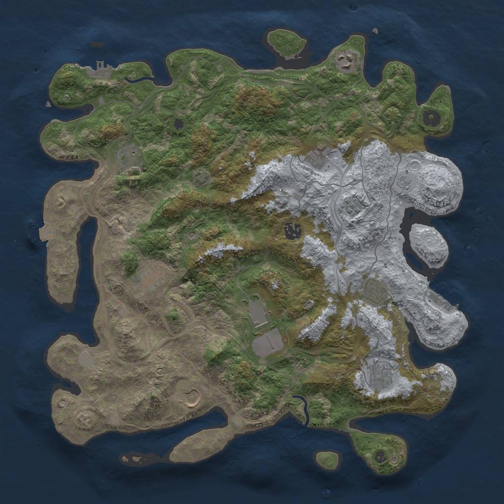 Rust Map: Procedural Map, Size: 4250, Seed: 89779296, 18 Monuments