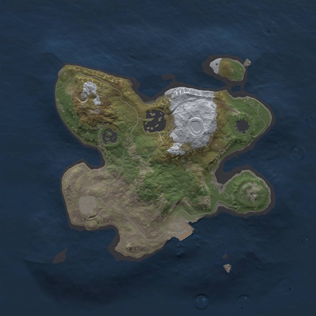 Rust Map: Procedural Map, Size: 2000, Seed: 1517223624, 4 Monuments