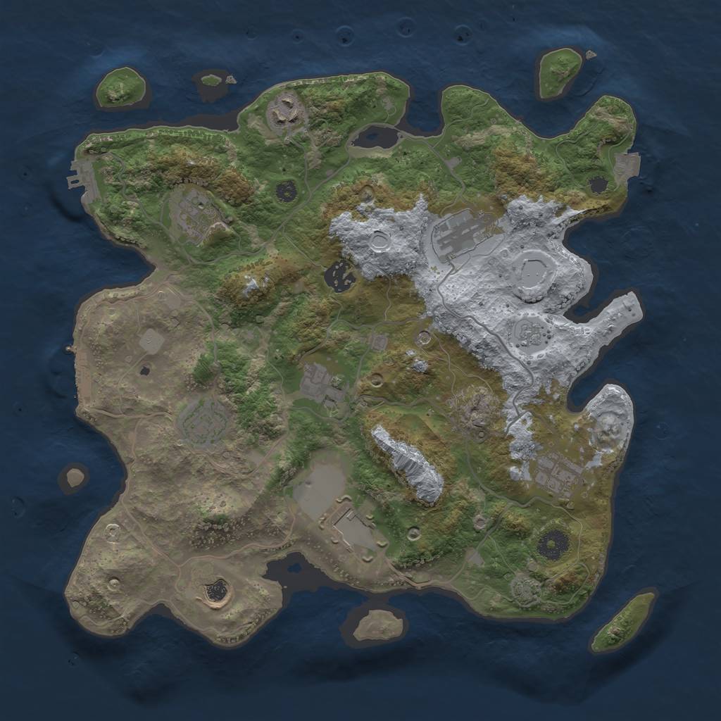 Rust Map: Procedural Map, Size: 3550, Seed: 4018047, 17 Monuments