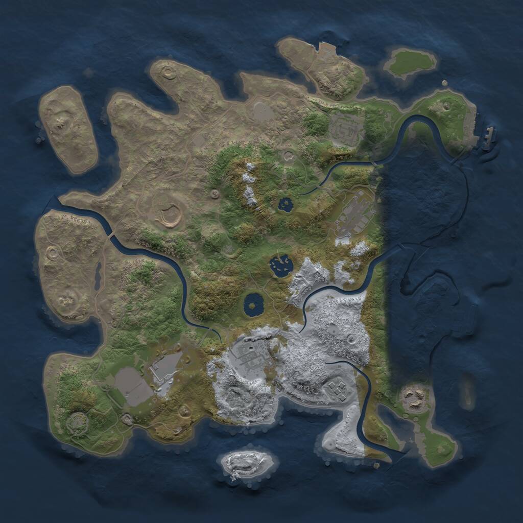 Rust Map: Procedural Map, Size: 3500, Seed: 1881733, 13 Monuments