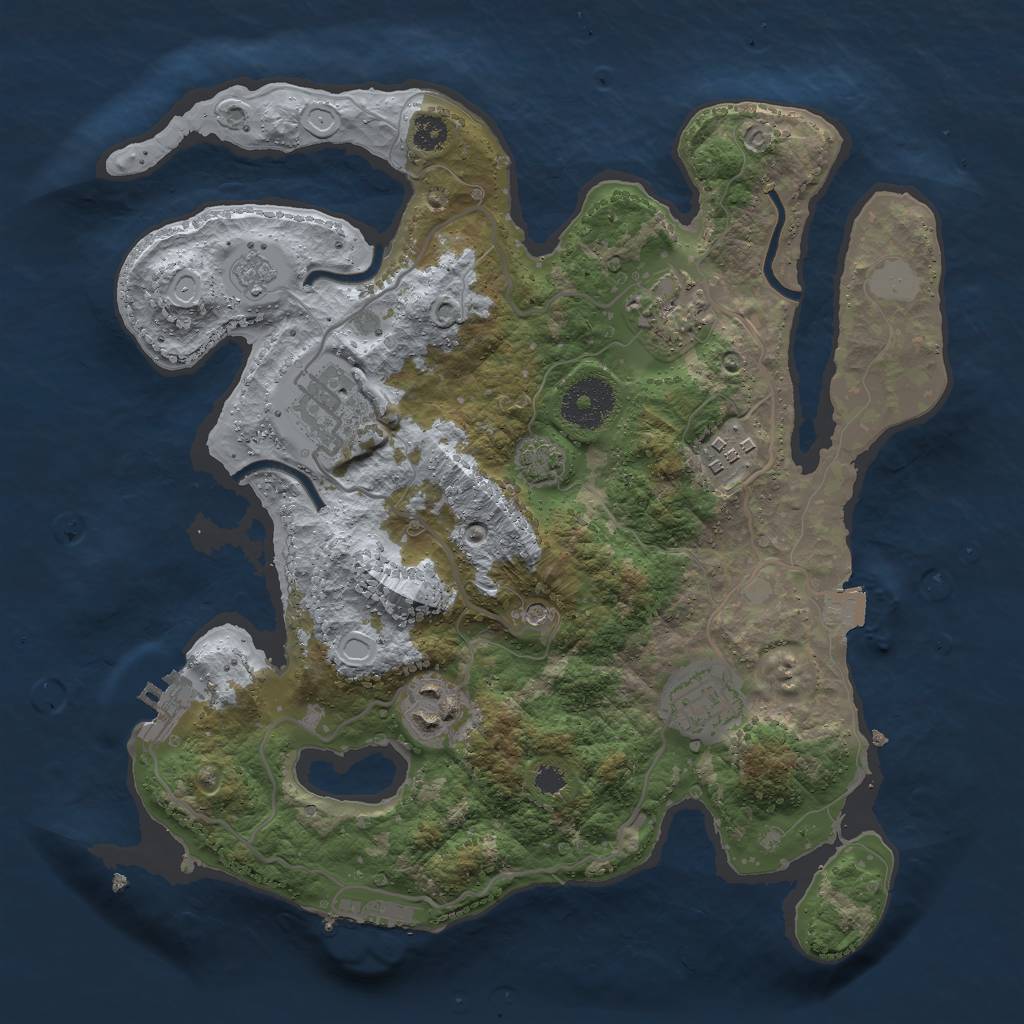 Rust Map: Procedural Map, Size: 3000, Seed: 13696, 13 Monuments