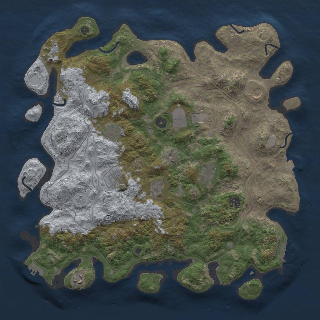 Rust Map: Procedural Map, Size: 4250, Seed: 2623, 17 Monuments