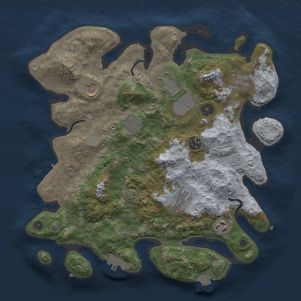Rust Map: Procedural Map, Size: 3500, Seed: 95288659, 14 Monuments