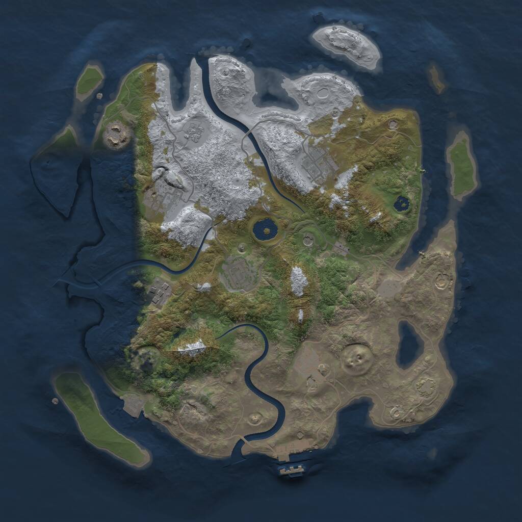 Rust Map: Procedural Map, Size: 3400, Seed: 30414537, 11 Monuments