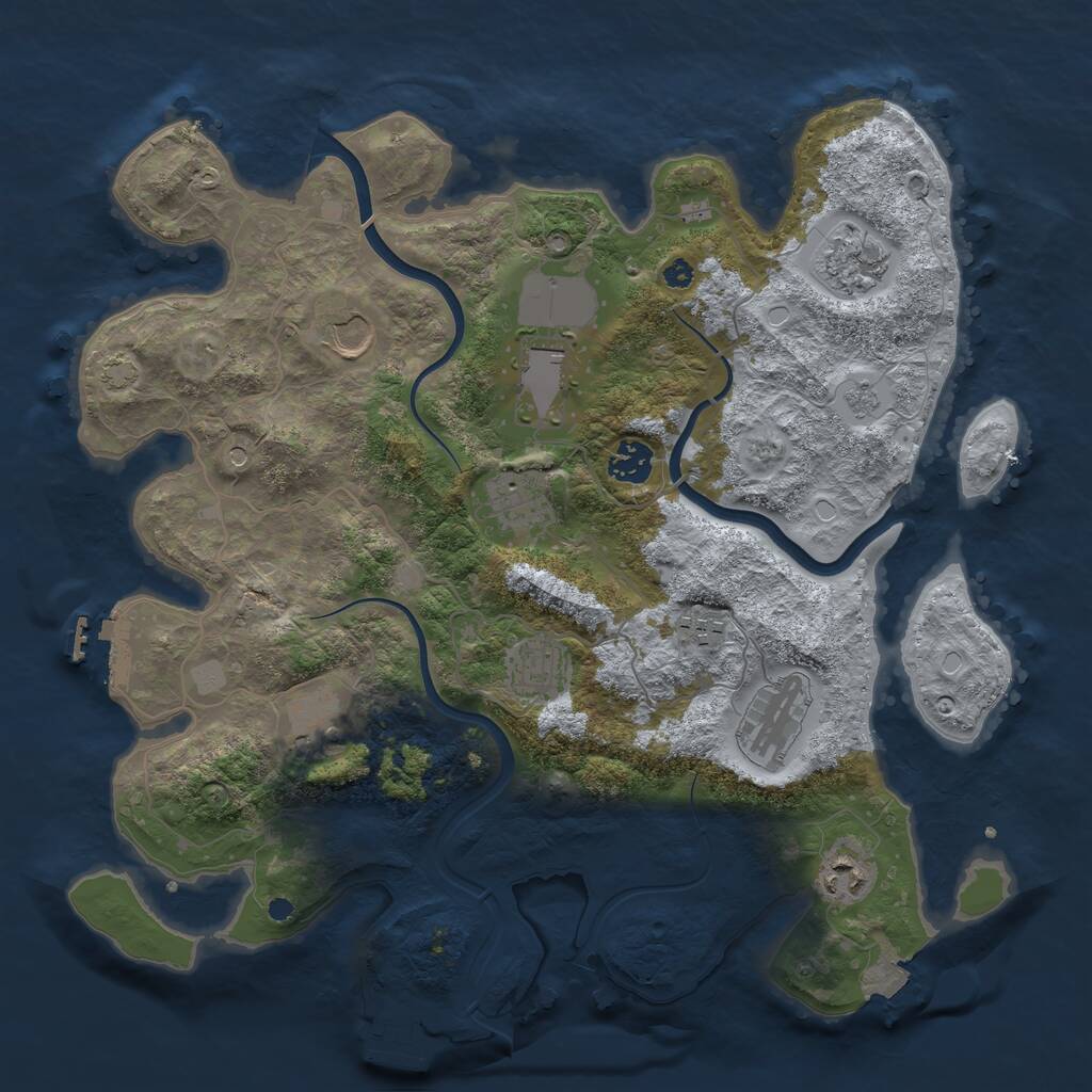 Rust Map: Procedural Map, Size: 3750, Seed: 88255704, 16 Monuments