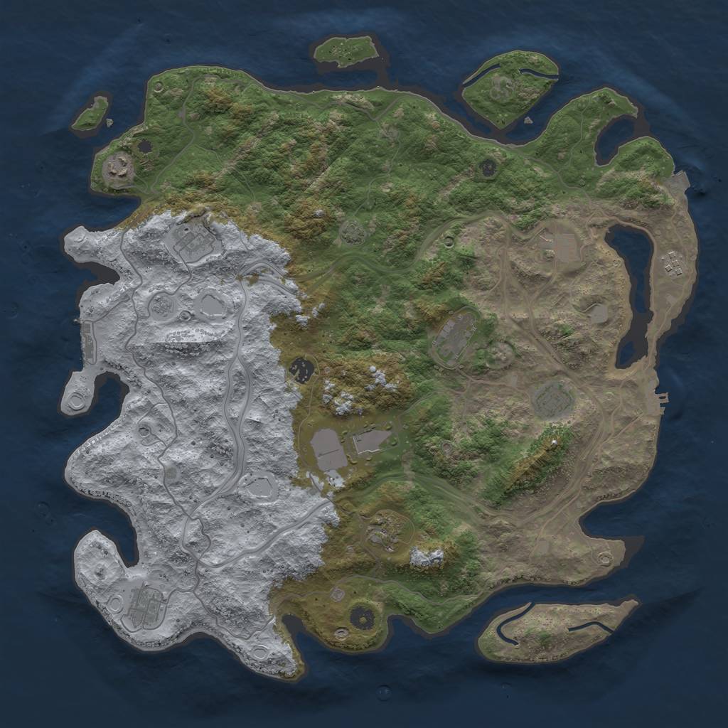Rust Map: Procedural Map, Size: 4500, Seed: 1311701464, 18 Monuments
