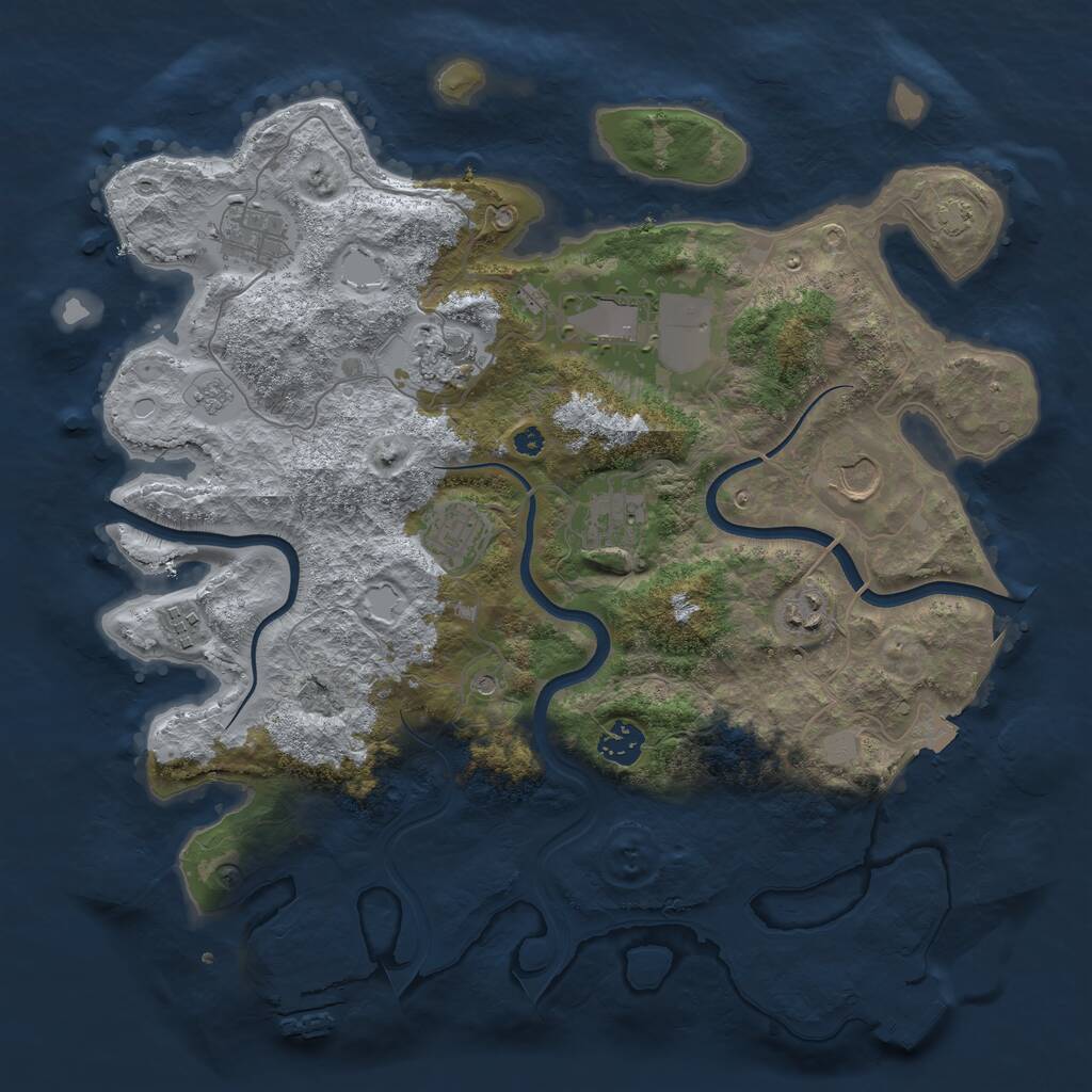 Rust Map: Procedural Map, Size: 3750, Seed: 50035868, 15 Monuments