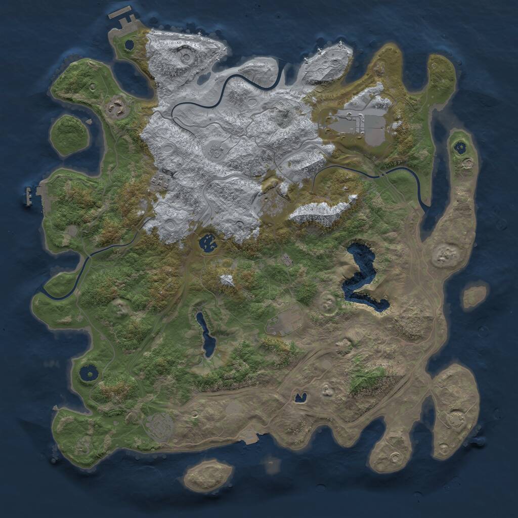 Rust Map: Procedural Map, Size: 4400, Seed: 14220707, 13 Monuments