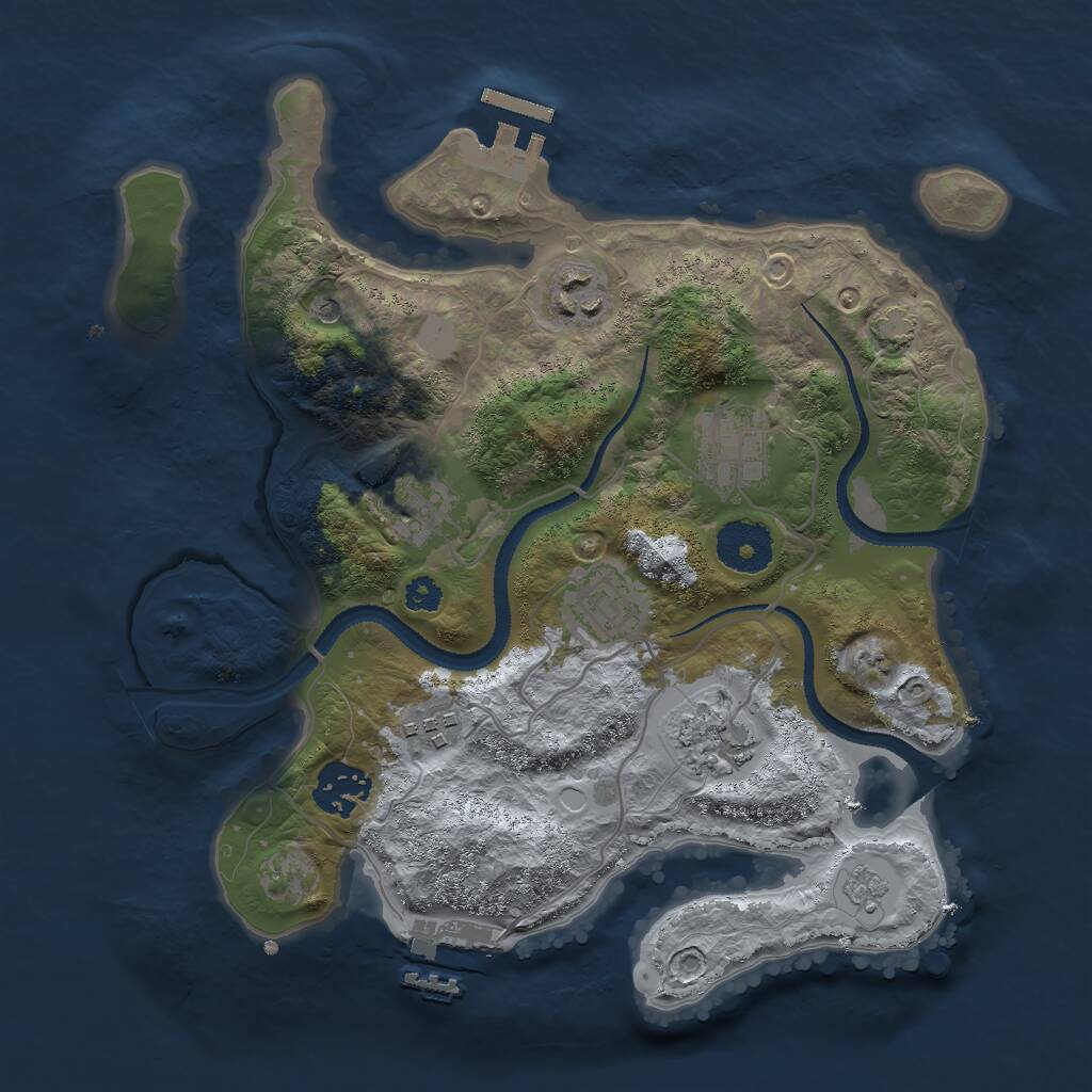 Rust Map: Procedural Map, Size: 3000, Seed: 767623798, 13 Monuments