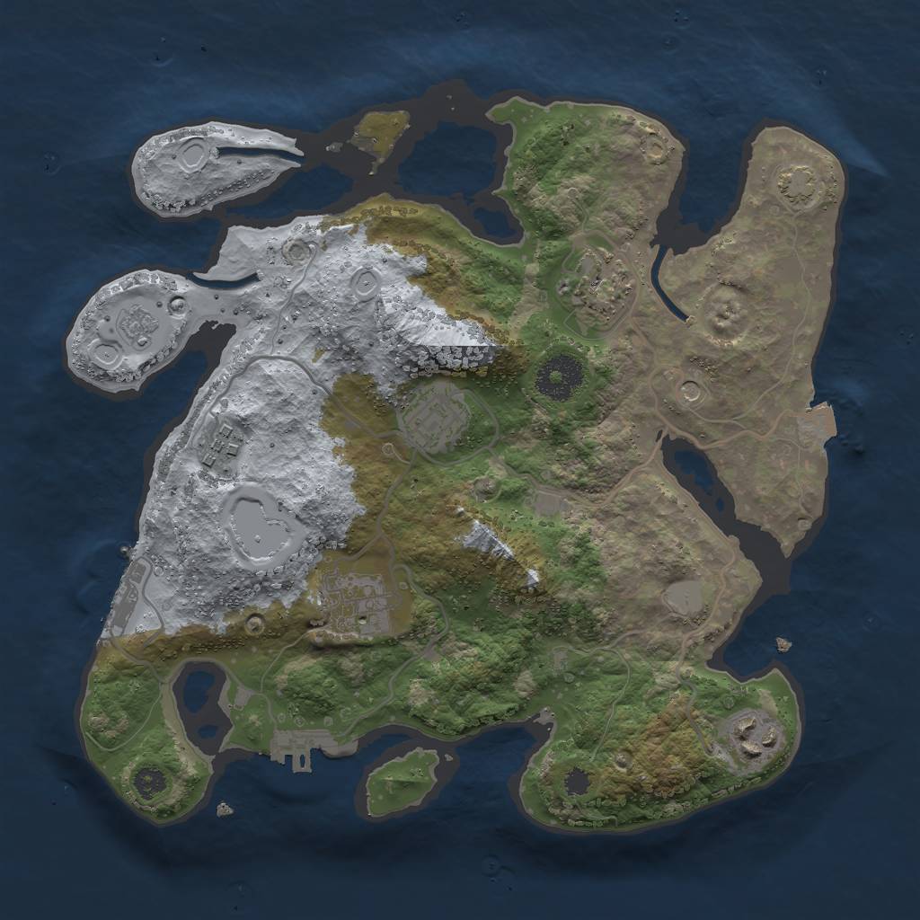 Rust Map: Procedural Map, Size: 3000, Seed: 9237, 13 Monuments