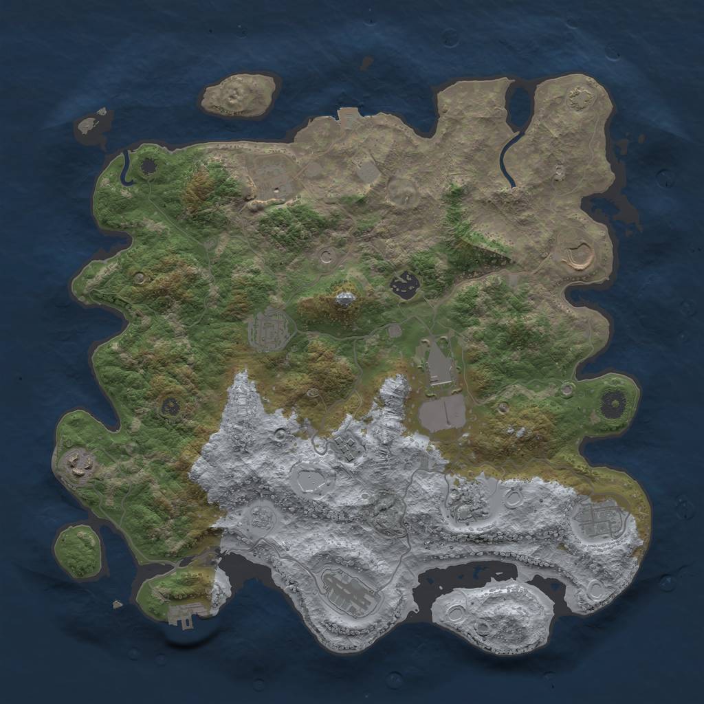 Rust Map: Procedural Map, Size: 3900, Seed: 17628058, 17 Monuments