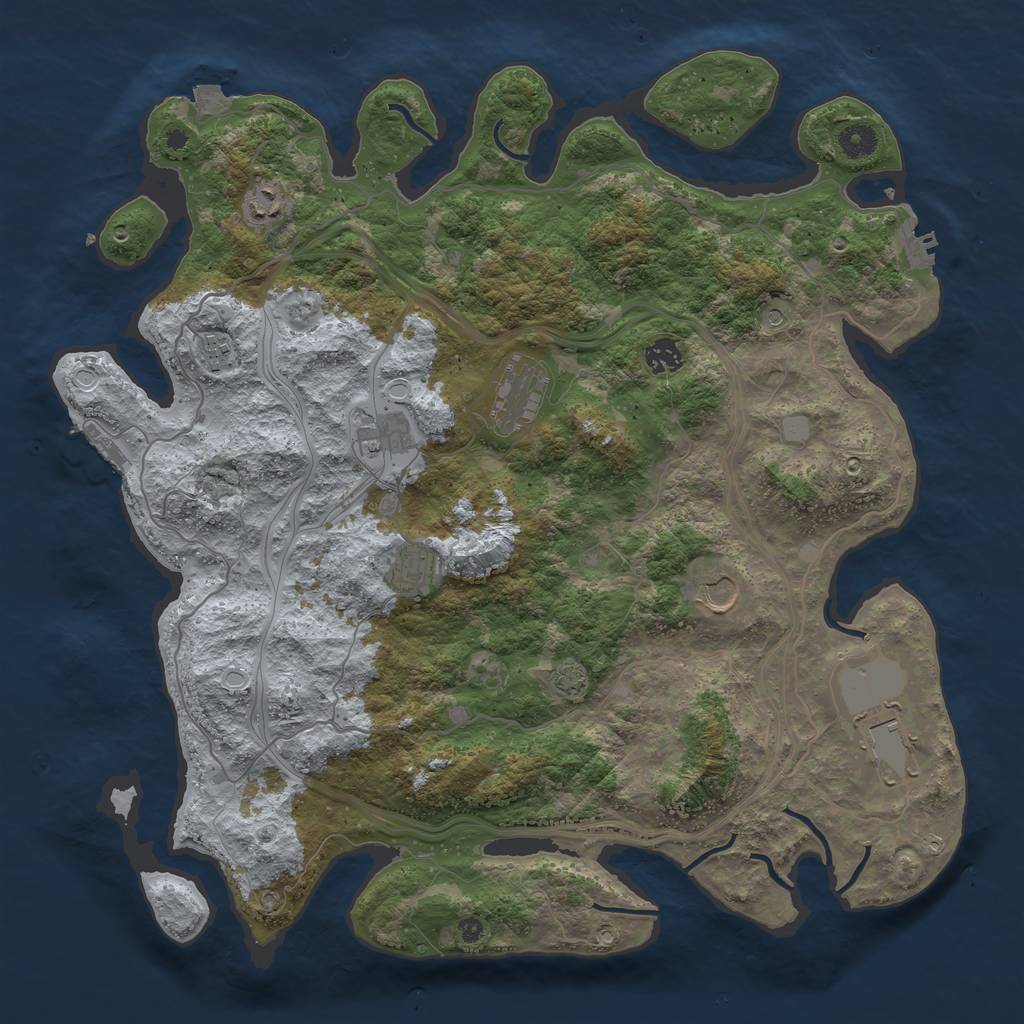 Rust Map: Procedural Map, Size: 4250, Seed: 24612, 15 Monuments