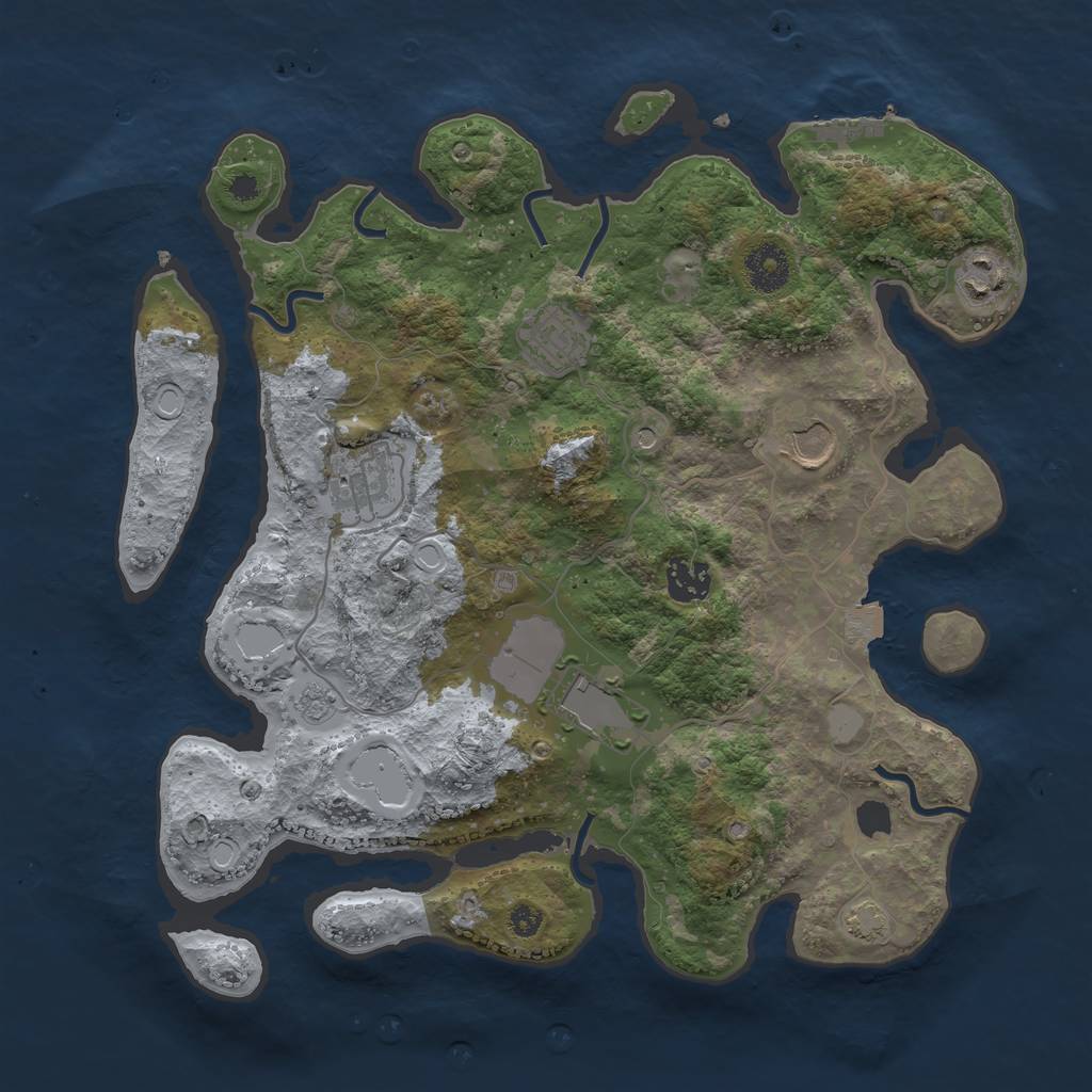 Rust Map: Procedural Map, Size: 3500, Seed: 26231584, 13 Monuments
