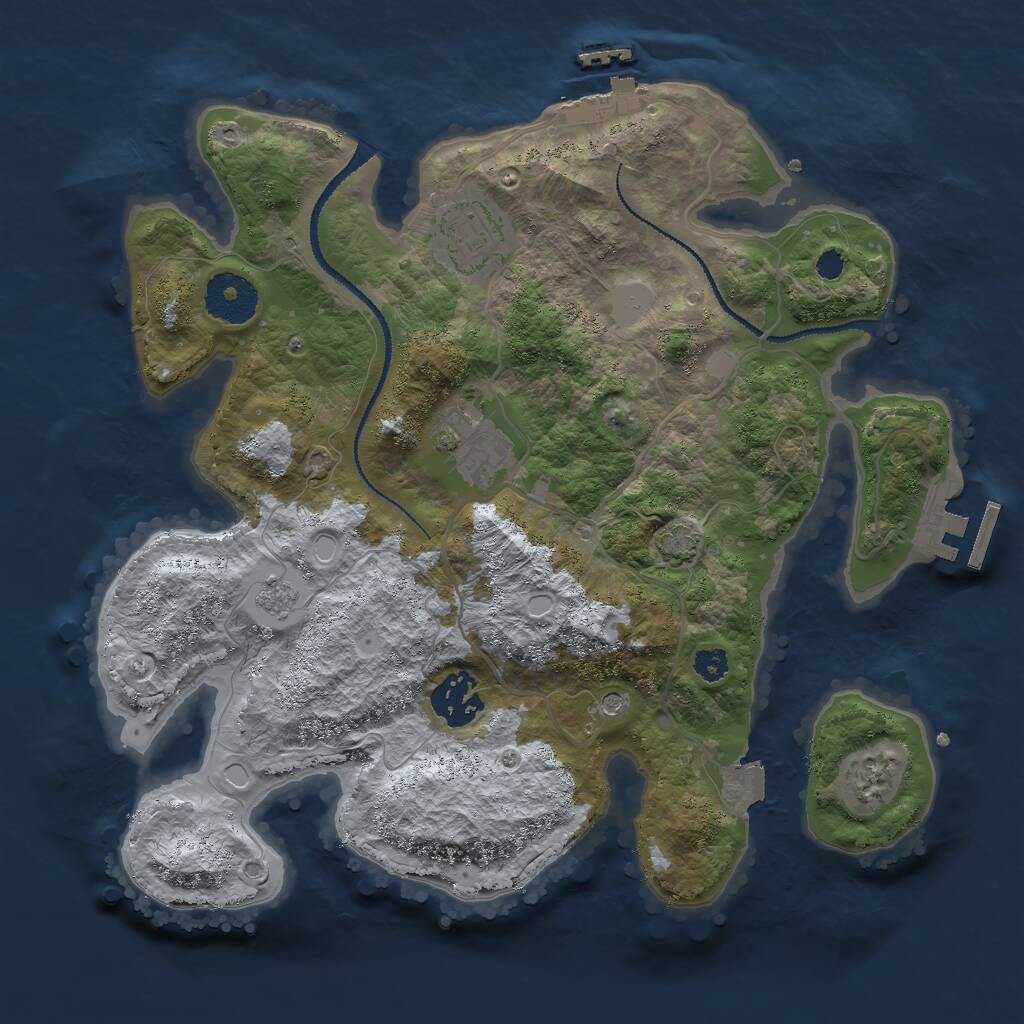 Rust Map: Procedural Map, Size: 3000, Seed: 31378, 9 Monuments