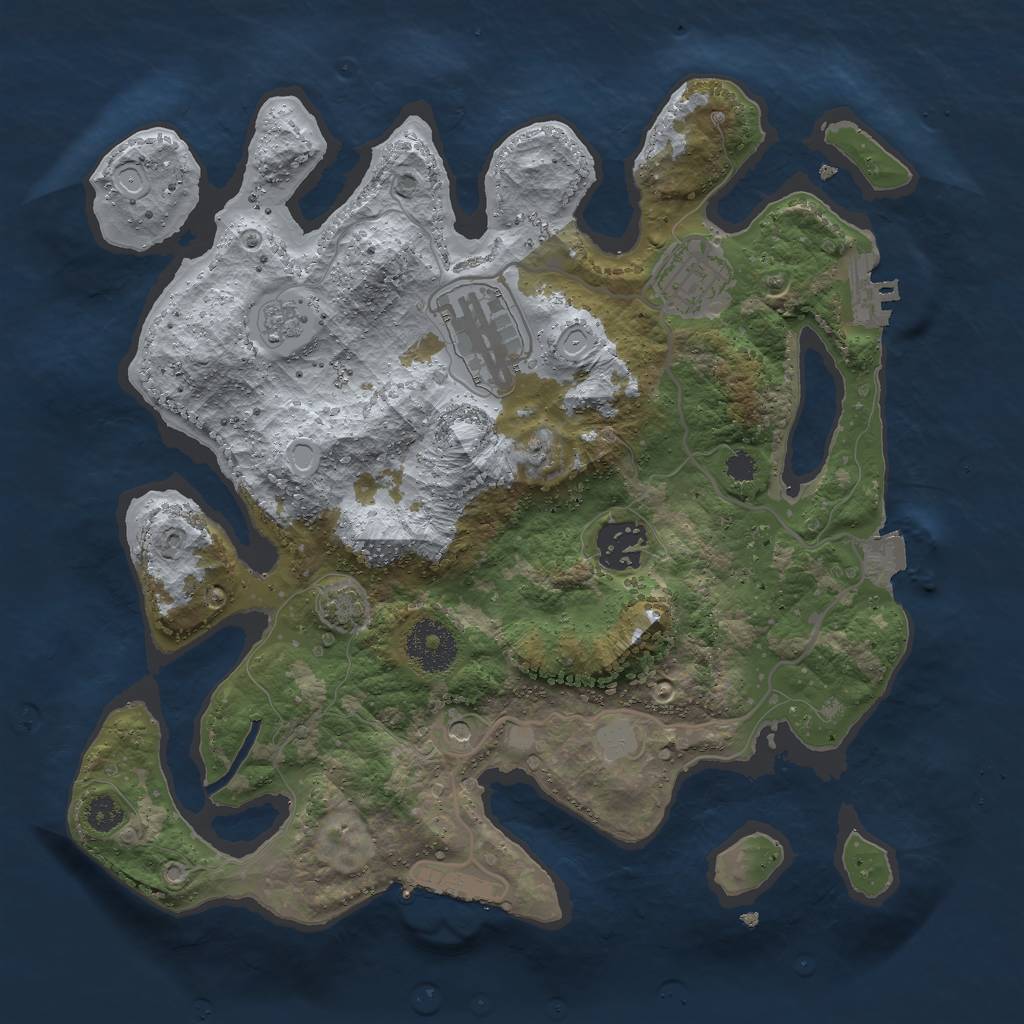 Rust Map: Procedural Map, Size: 3000, Seed: 11301, 11 Monuments
