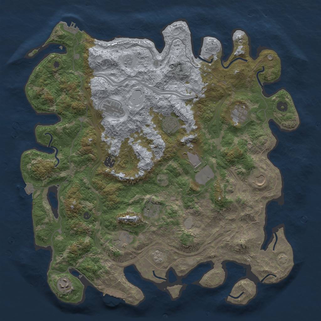 Rust Map: Procedural Map, Size: 4400, Seed: 66951687, 18 Monuments