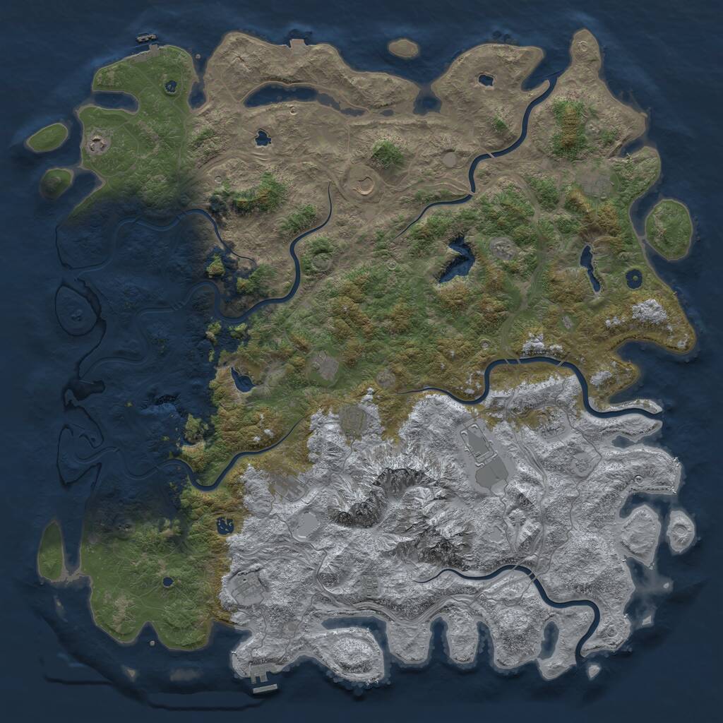 Rust Map: Procedural Map, Size: 6000, Seed: 17763, 17 Monuments