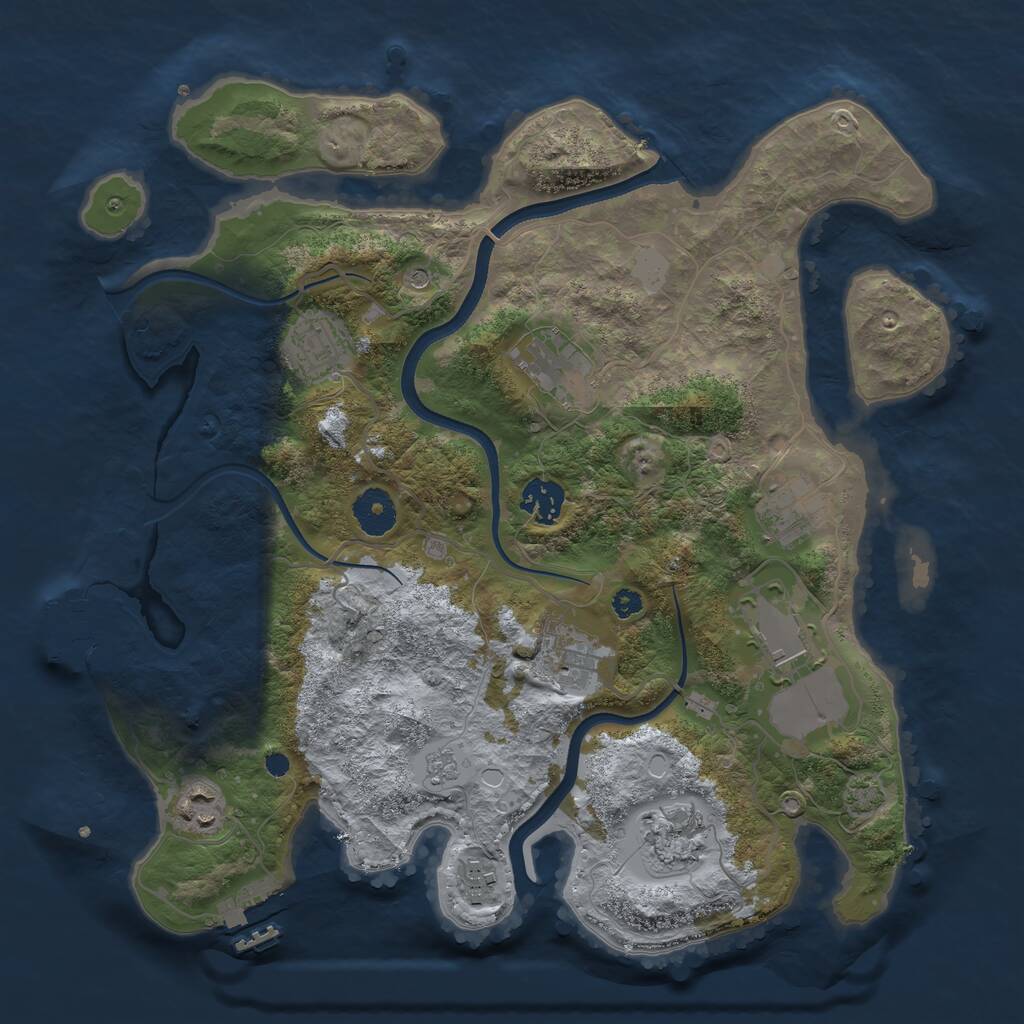 Rust Map: Procedural Map, Size: 3500, Seed: 98587661, 15 Monuments