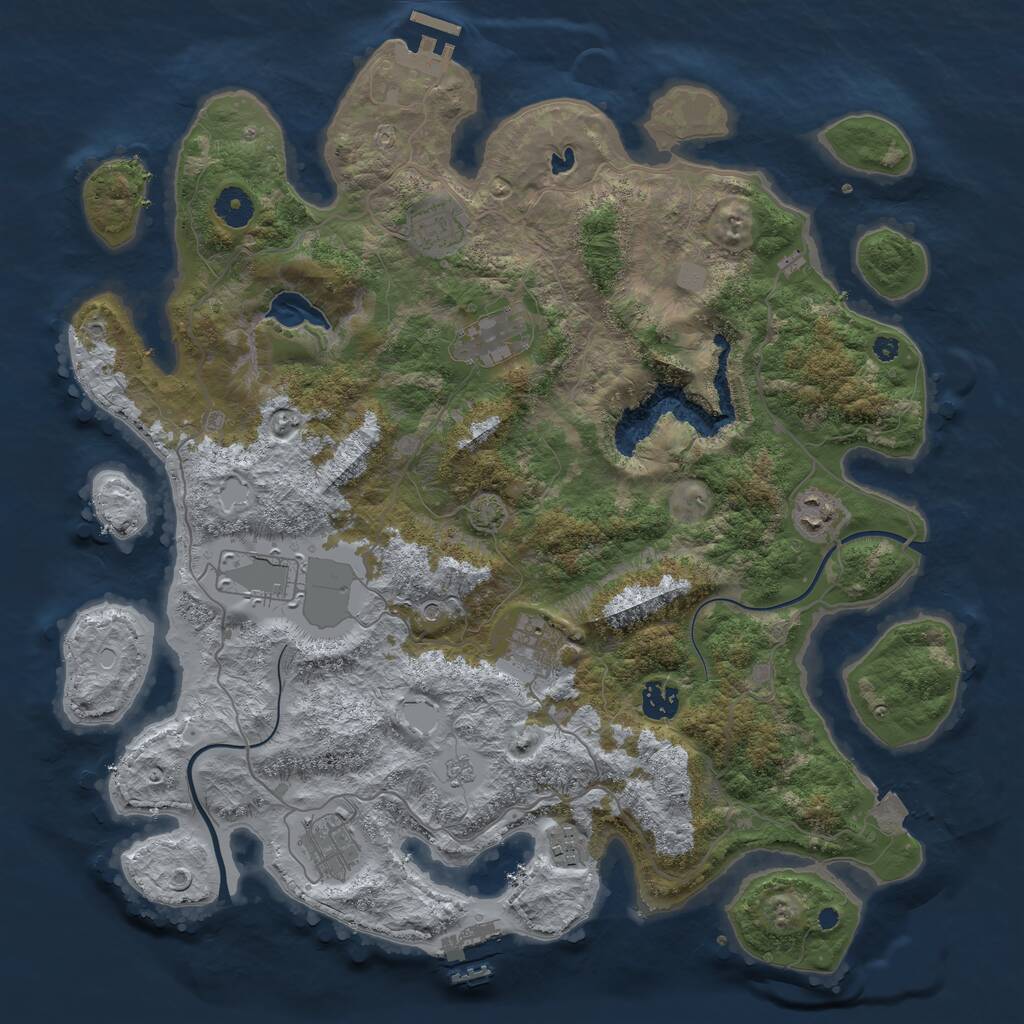 Rust Map: Procedural Map, Size: 4000, Seed: 1541708150, 14 Monuments