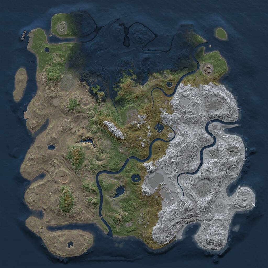 Rust Map: Procedural Map, Size: 4500, Seed: 1492260999, 16 Monuments