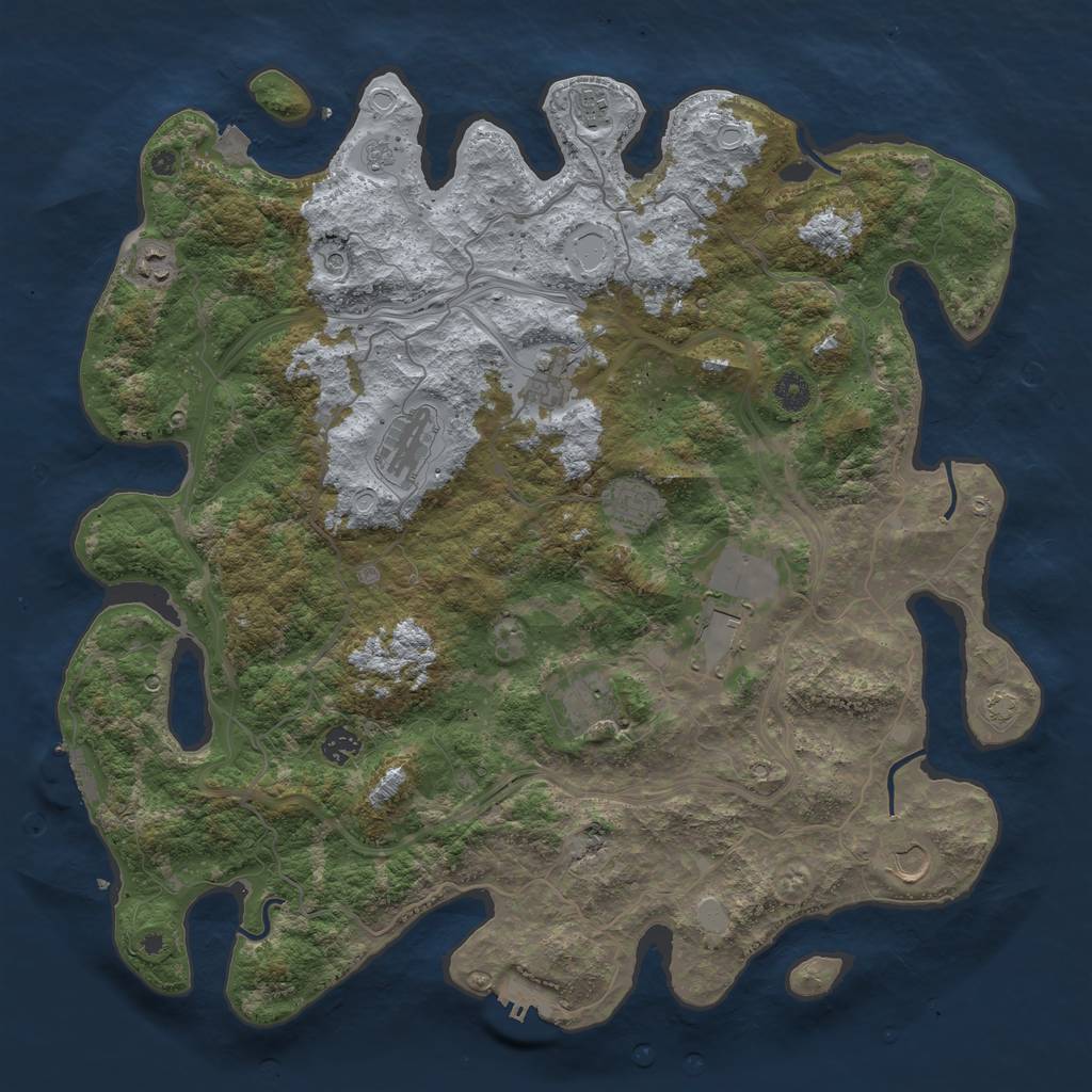 Rust Map: Procedural Map, Size: 4400, Seed: 1524678, 17 Monuments