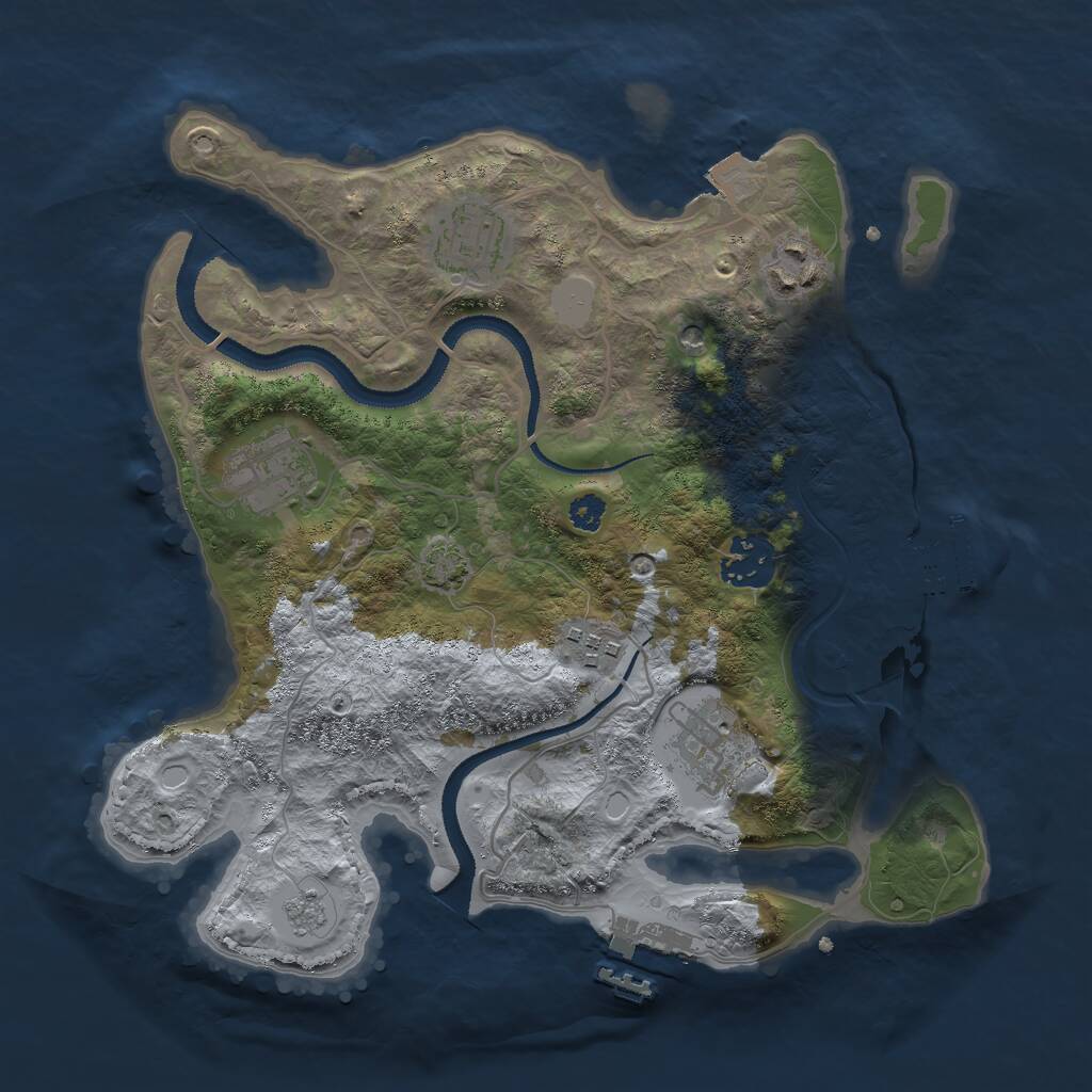 Rust Map: Procedural Map, Size: 3000, Seed: 74311704, 12 Monuments