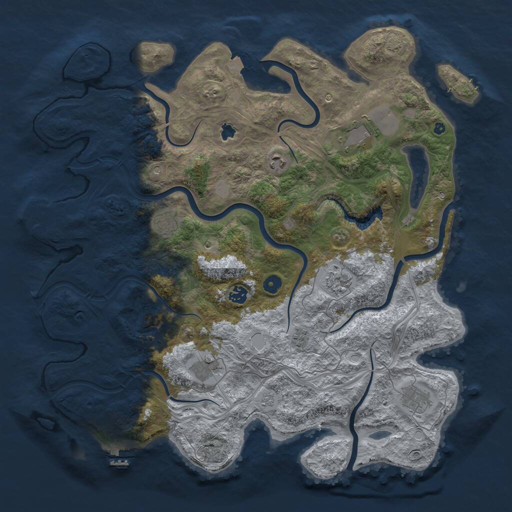 Rust Map: Procedural Map, Size: 4300, Seed: 17529979, 14 Monuments