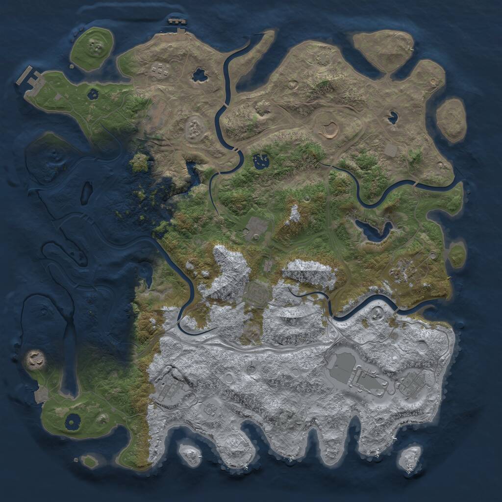 Rust Map: Procedural Map, Size: 4550, Seed: 1745098409, 17 Monuments