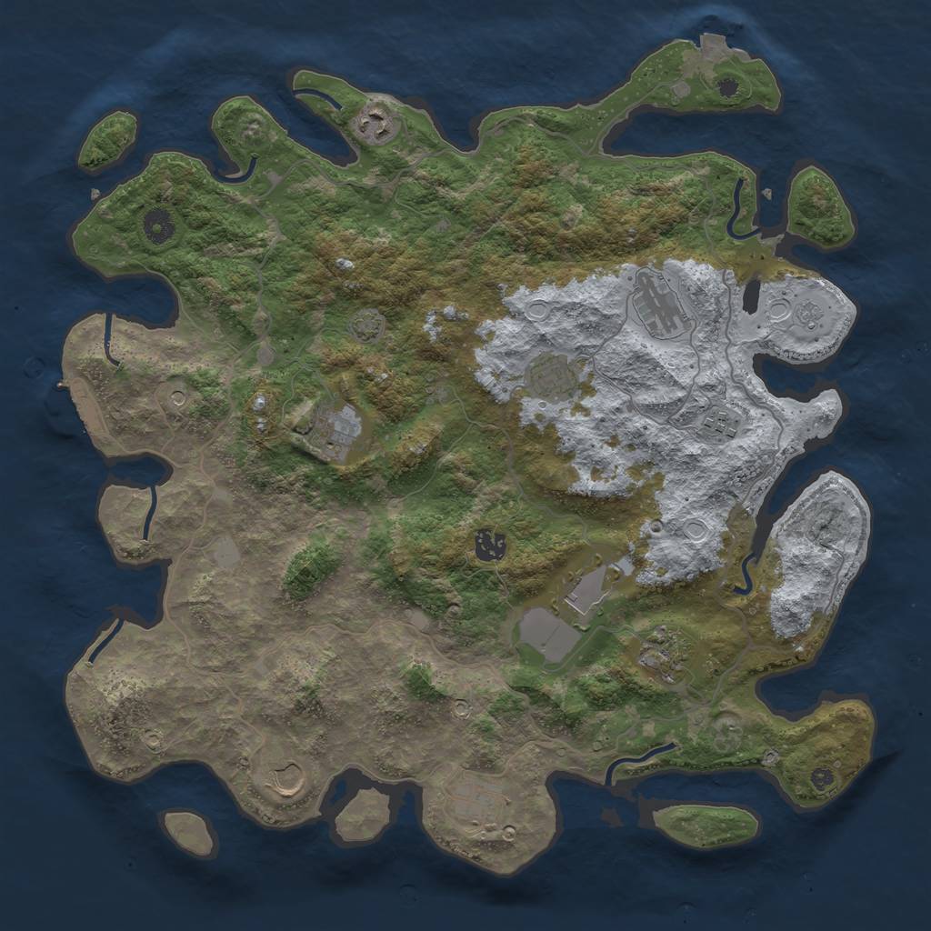 Rust Map: Procedural Map, Size: 4200, Seed: 8012175, 17 Monuments