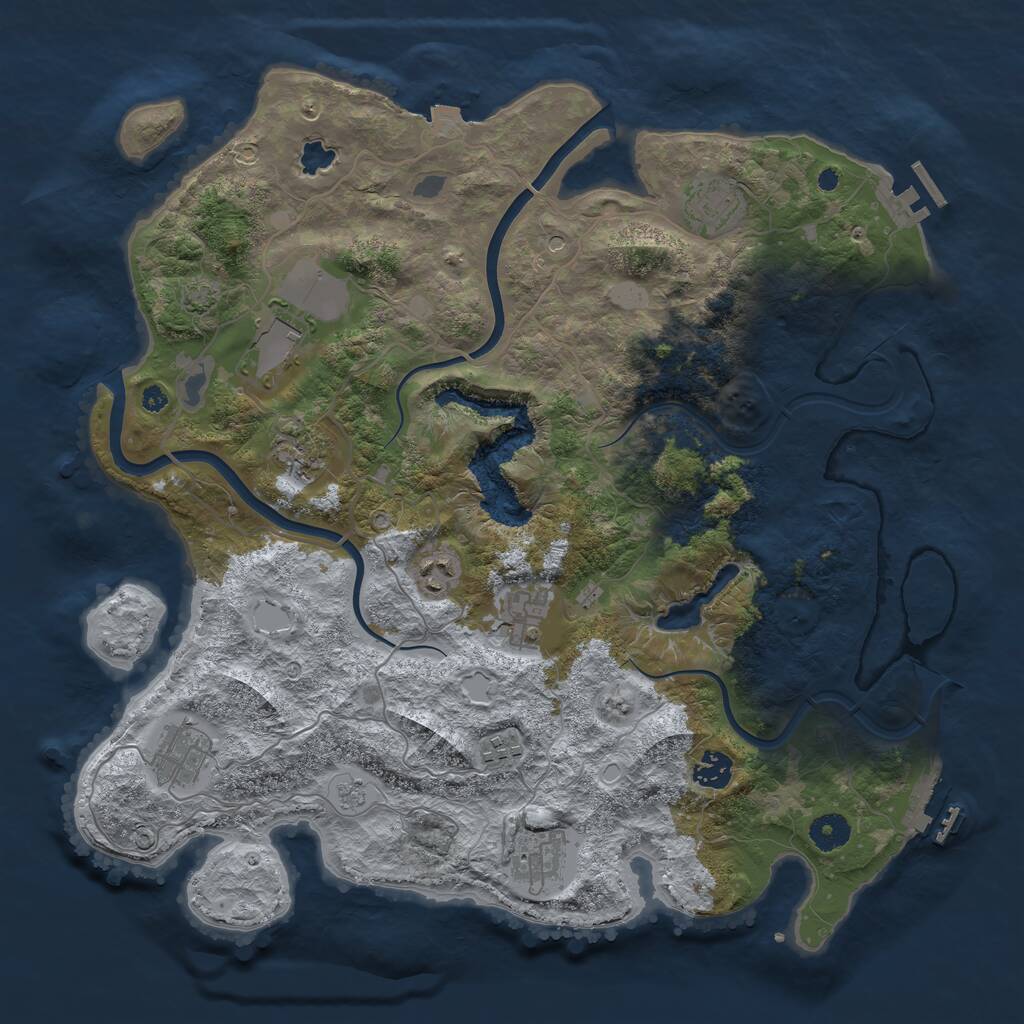 Rust Map: Procedural Map, Size: 4000, Seed: 1298, 15 Monuments
