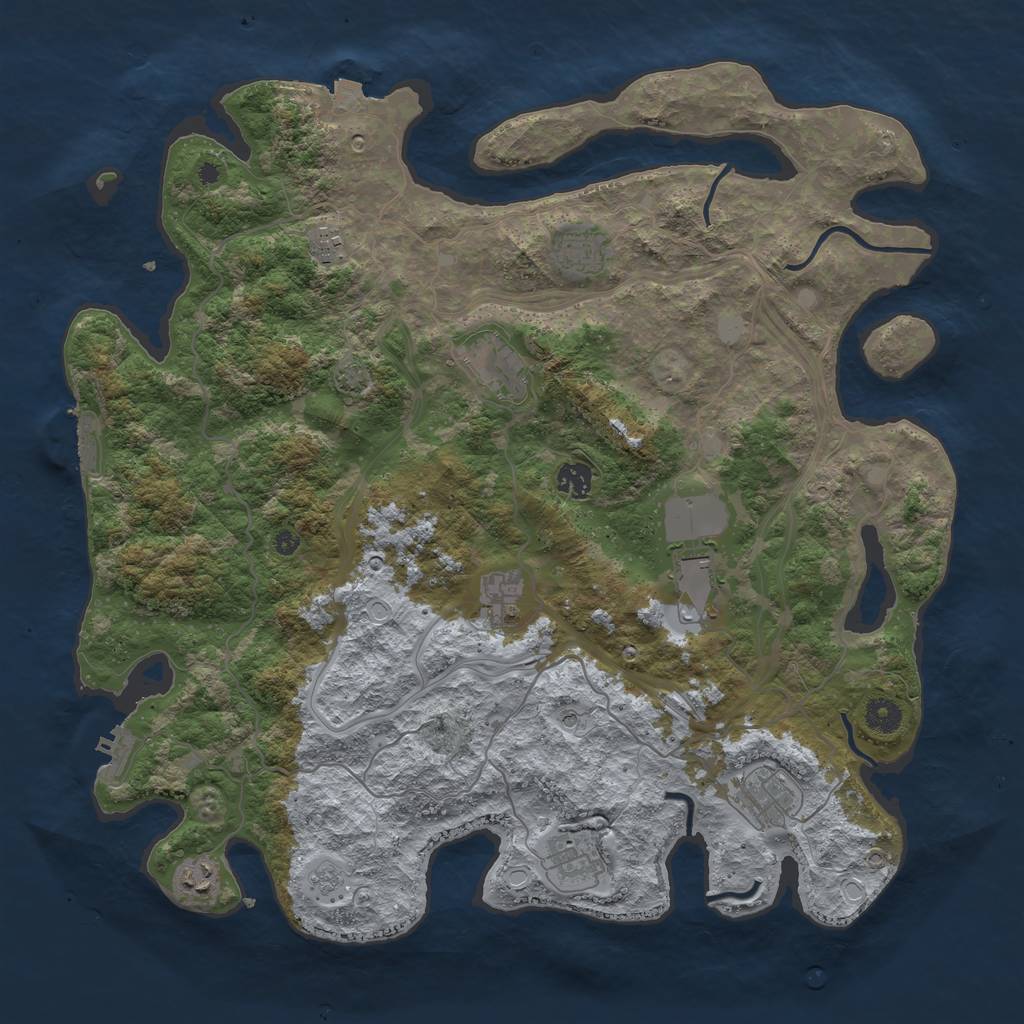 Rust Map: Procedural Map, Size: 4250, Seed: 49770937, 17 Monuments