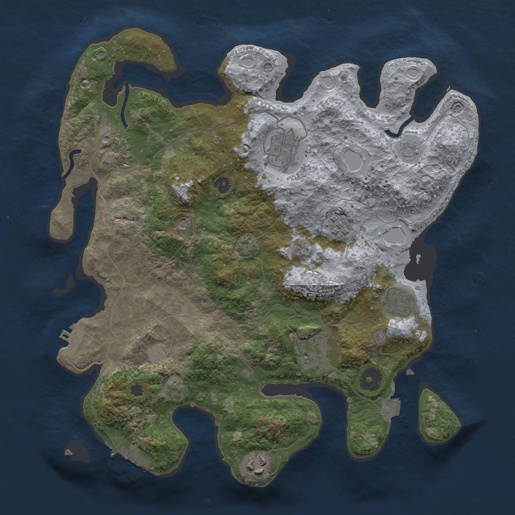 Rust Map: Procedural Map, Size: 3400, Seed: 37814592, 14 Monuments