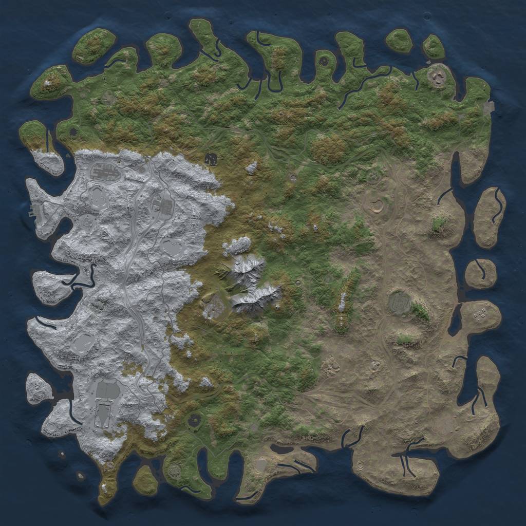 Rust Map: Procedural Map, Size: 6000, Seed: 25461, 18 Monuments