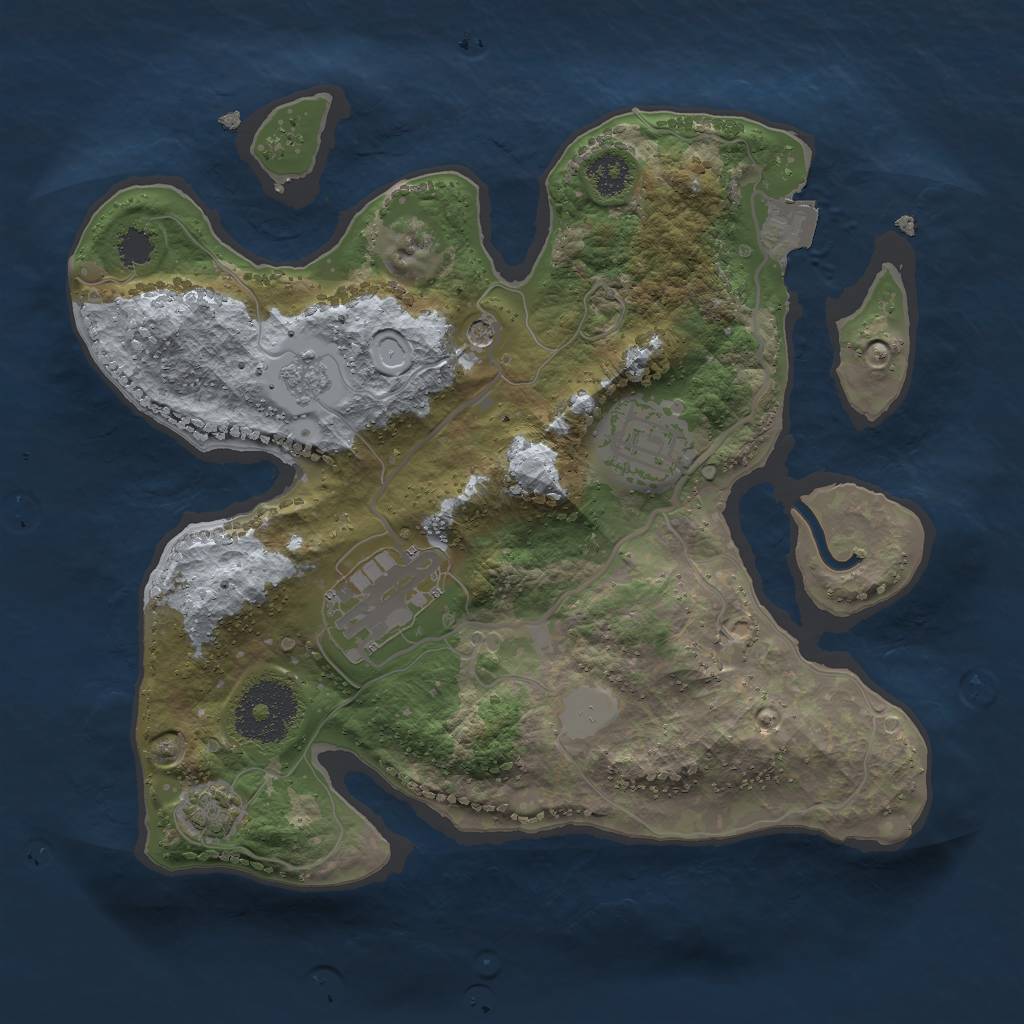 Rust Map: Procedural Map, Size: 2500, Seed: 788354781, 8 Monuments