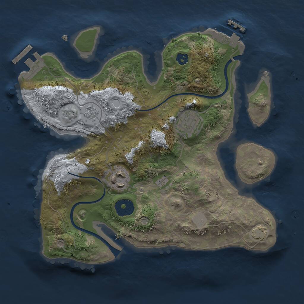Rust Map: Procedural Map, Size: 2500, Seed: 788354781, 7 Monuments