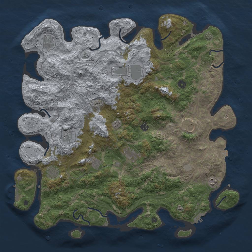 Rust Map: Procedural Map, Size: 4500, Seed: 797364641, 18 Monuments