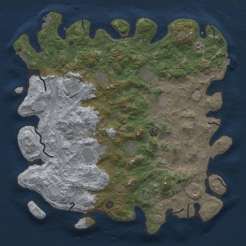 Rust Map: Procedural Map, Size: 4550, Seed: 1665777755, 19 Monuments