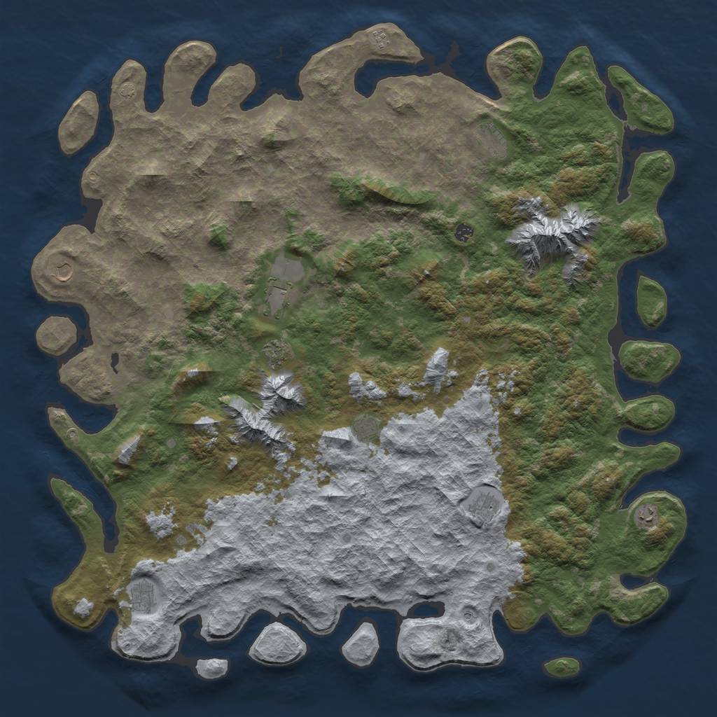 Rust Map: Barren, Size: 6000, Seed: 1153568957, 14 Monuments