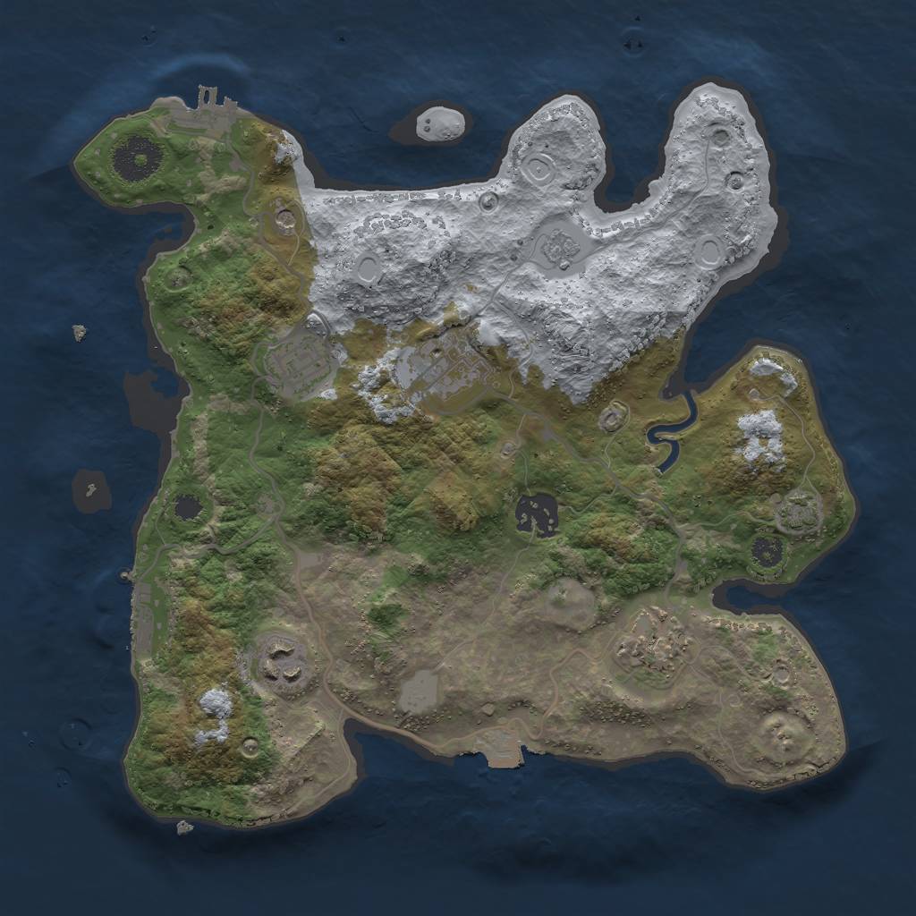 Rust Map: Procedural Map, Size: 3000, Seed: 945836075, 13 Monuments