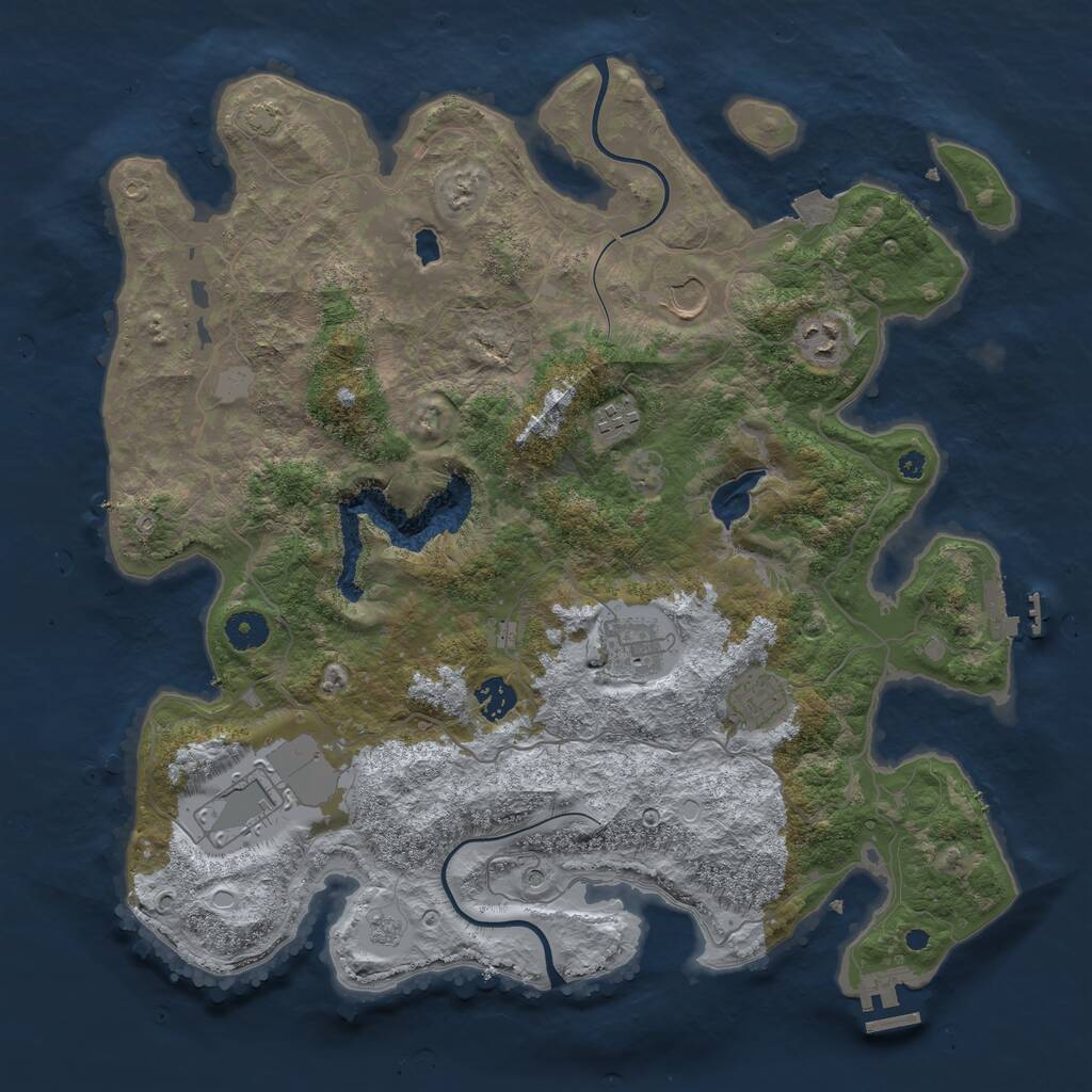 Rust Map: Procedural Map, Size: 4000, Seed: 82298444, 13 Monuments
