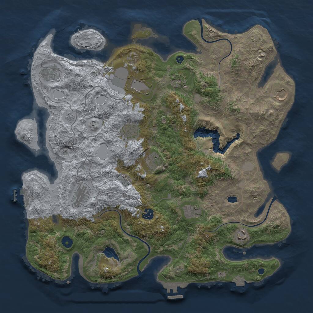 Rust Map: Procedural Map, Size: 4100, Seed: 16846015, 17 Monuments