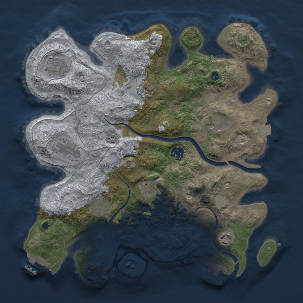 Rust Map: Procedural Map, Size: 3450, Seed: 84823198, 15 Monuments