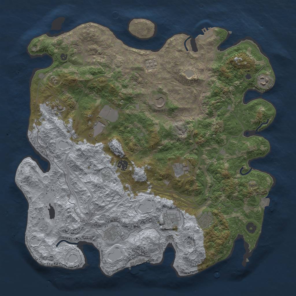 Rust Map: Procedural Map, Size: 4250, Seed: 42512444, 18 Monuments
