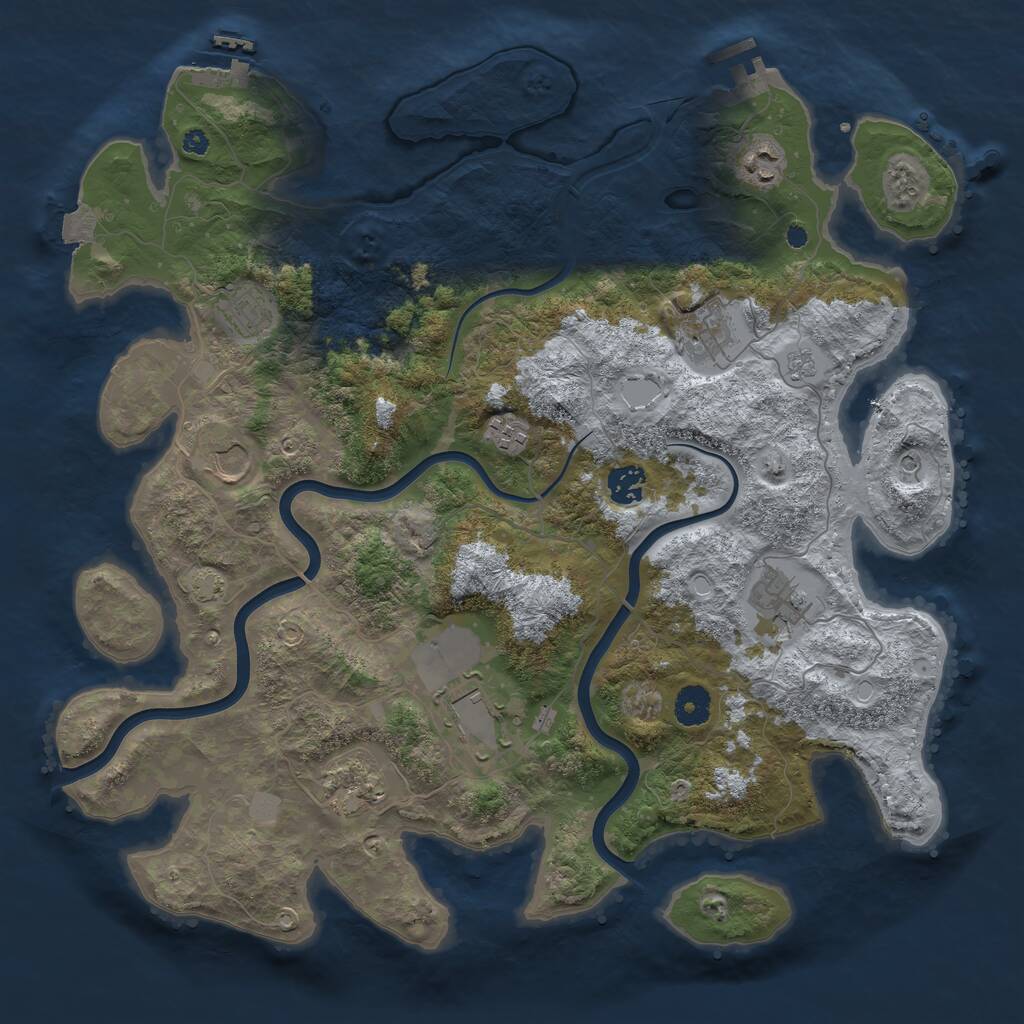 Rust Map: Procedural Map, Size: 3950, Seed: 22903270, 15 Monuments