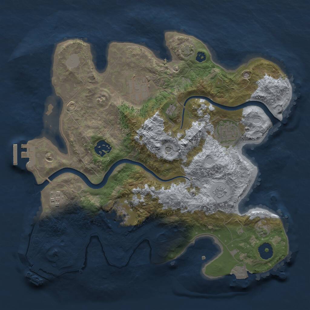 Rust Map: Procedural Map, Size: 3000, Seed: 964873936, 11 Monuments