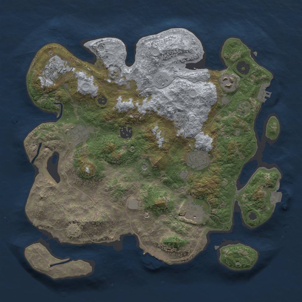 Rust Map: Procedural Map, Size: 3400, Seed: 21979370, 15 Monuments